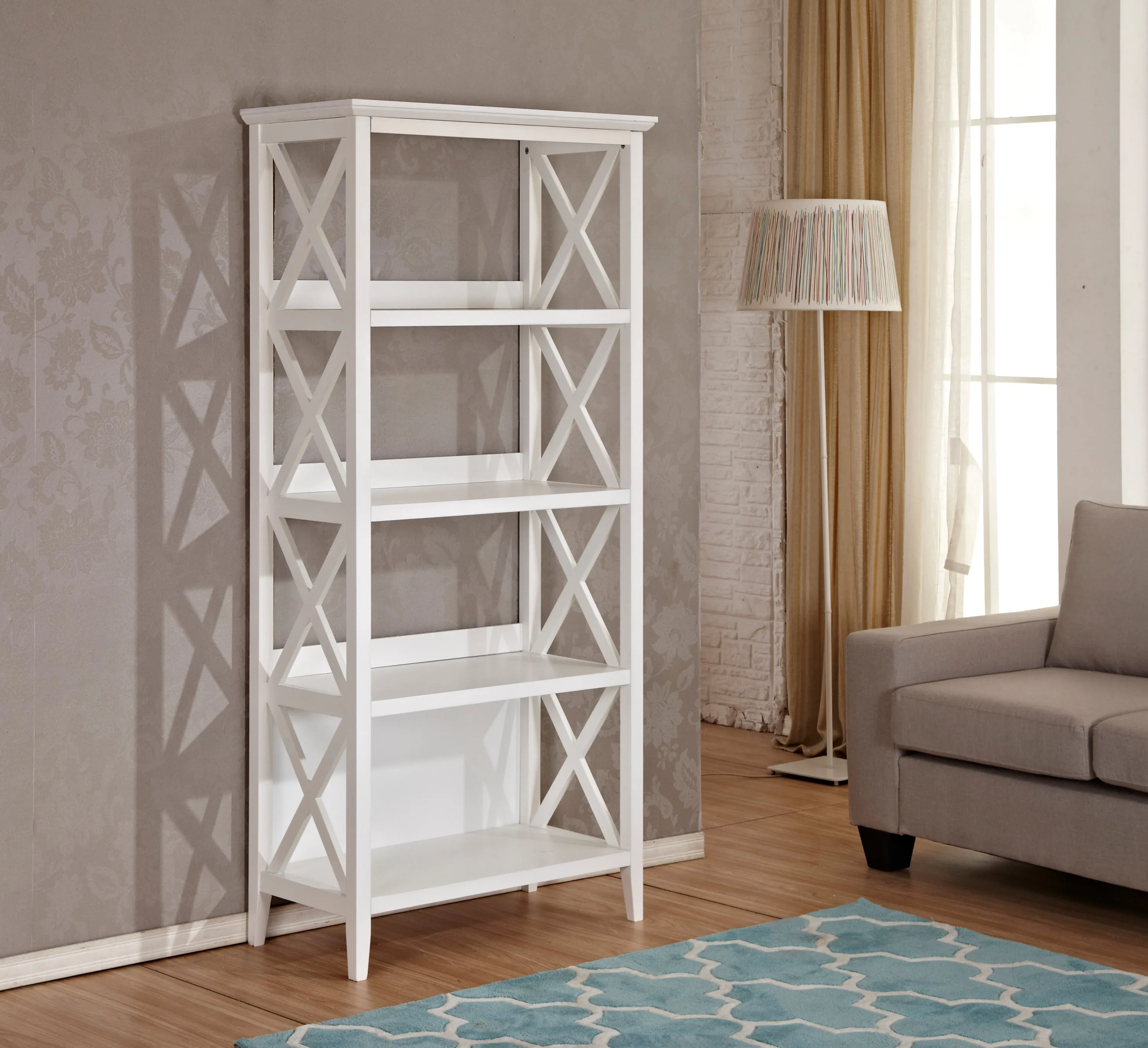 67‘’ Bookshelf with Sturdy Solid Frame