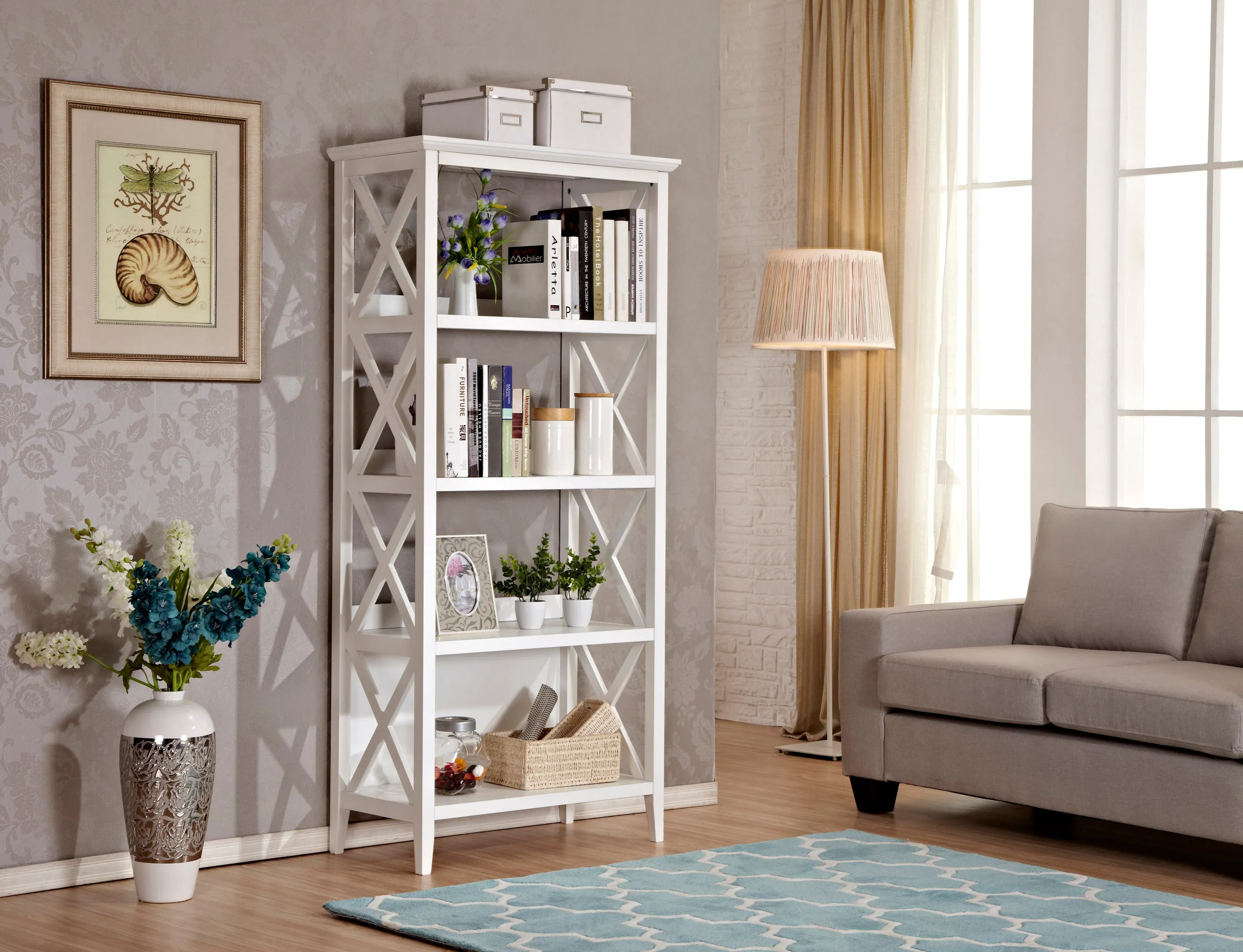 67‘’ Bookshelf with Sturdy Solid Frame