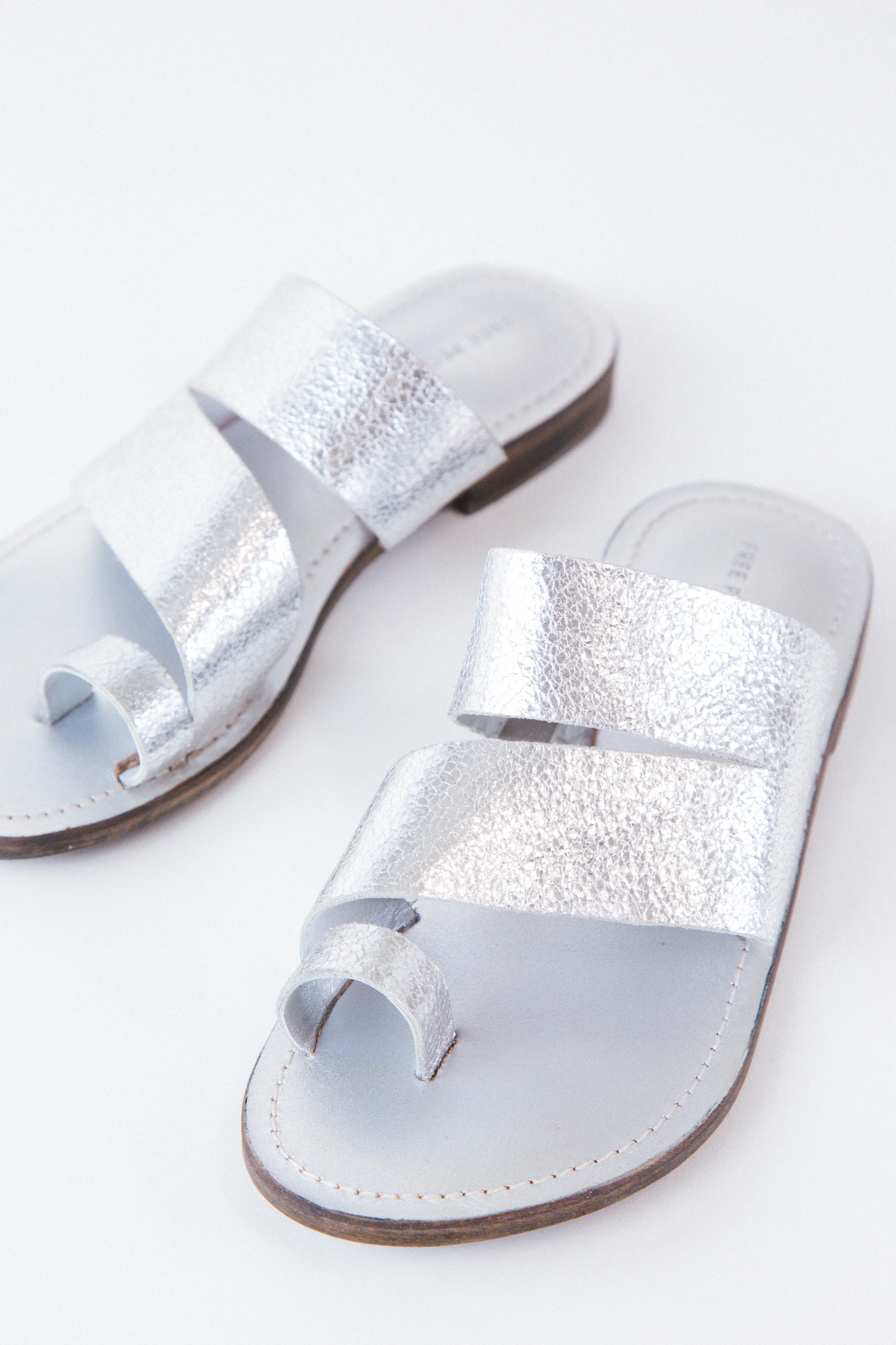 Abilene Toe Loop Sandals, Silver | Free People