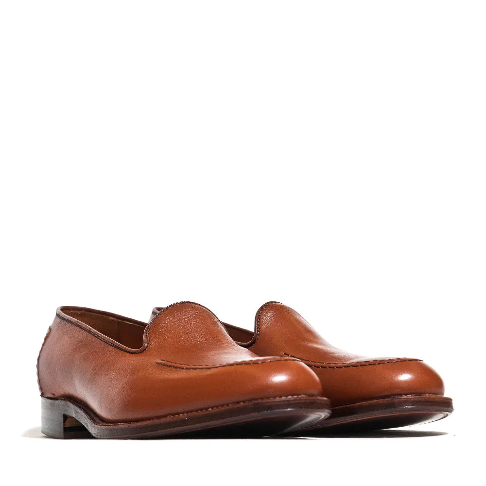 Alden Cognac Lady Calf Slip On With Mocc Stitch