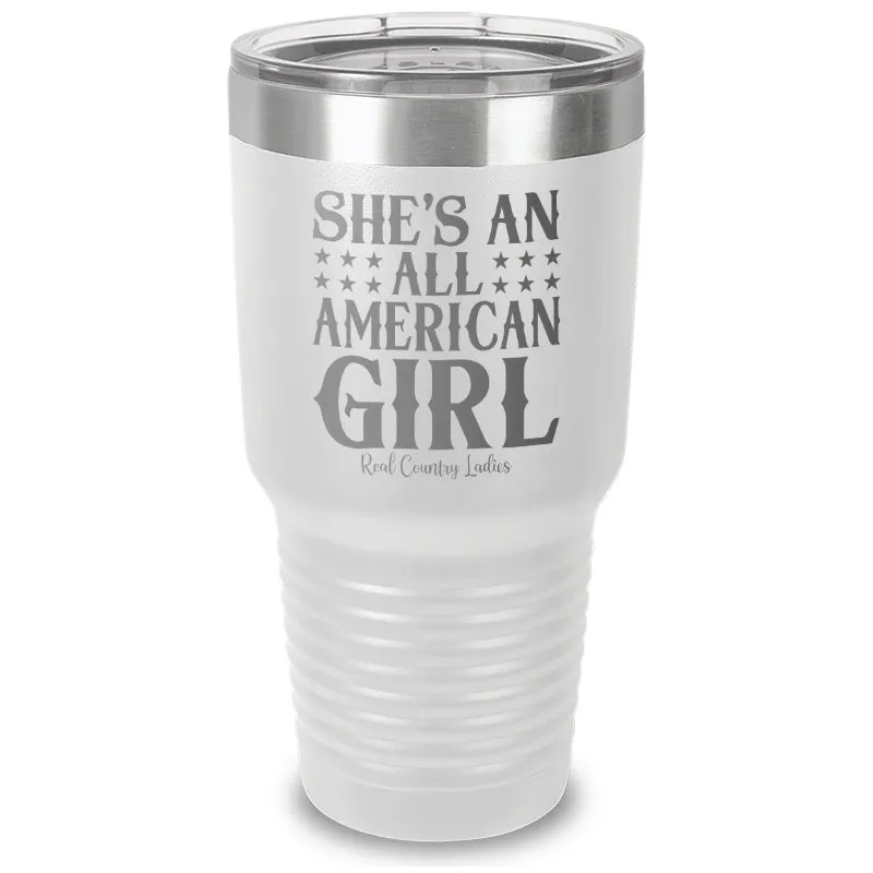 All American Girl Laser Etched Tumbler