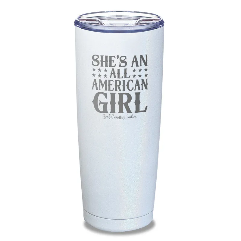 All American Girl Laser Etched Tumbler