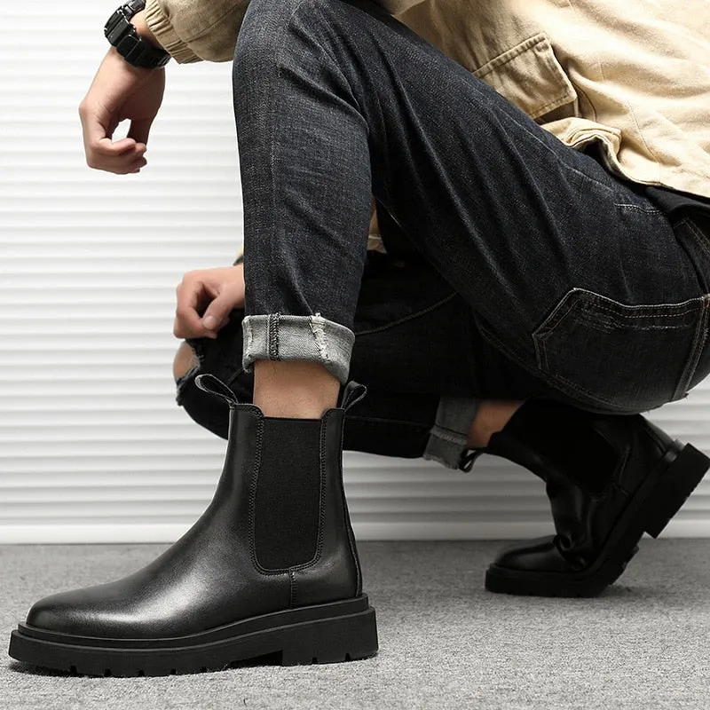 Antonios Italian Black Boots Men