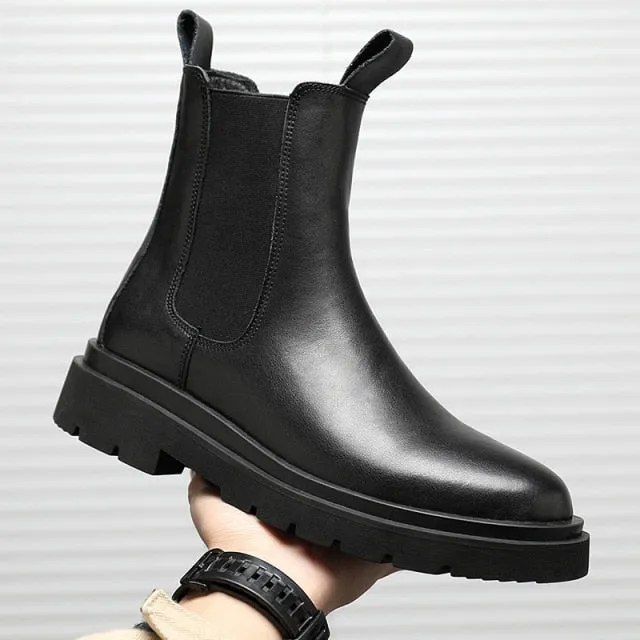 Antonios Italian Black Boots Men