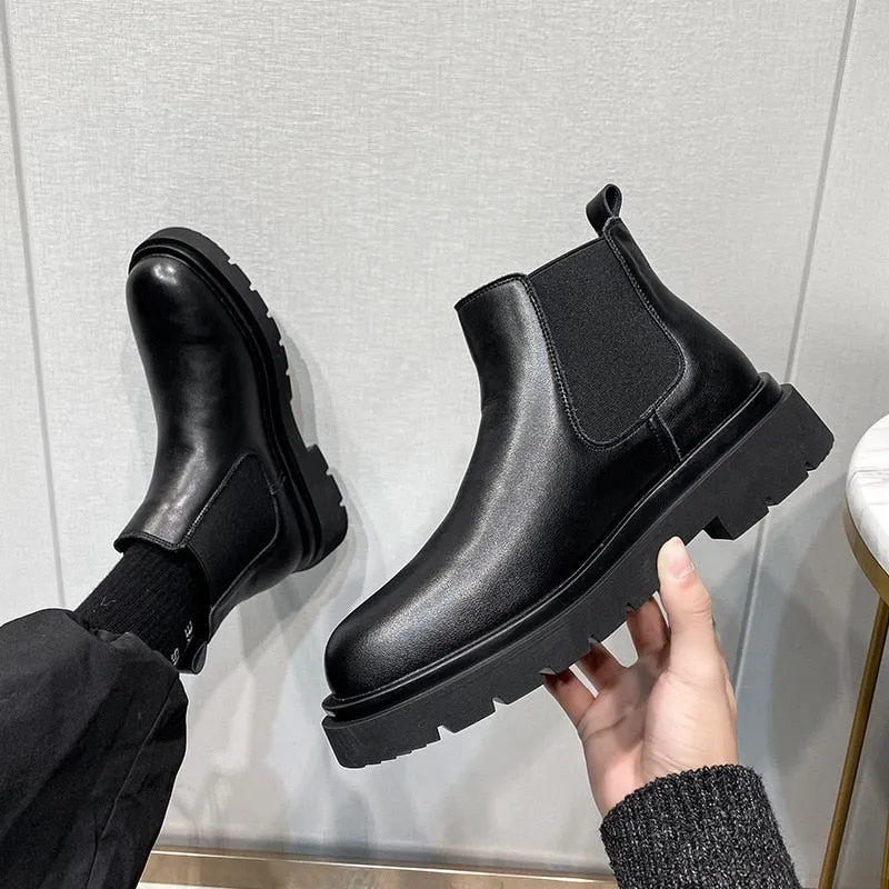 Antonios Italian Black Boots Men