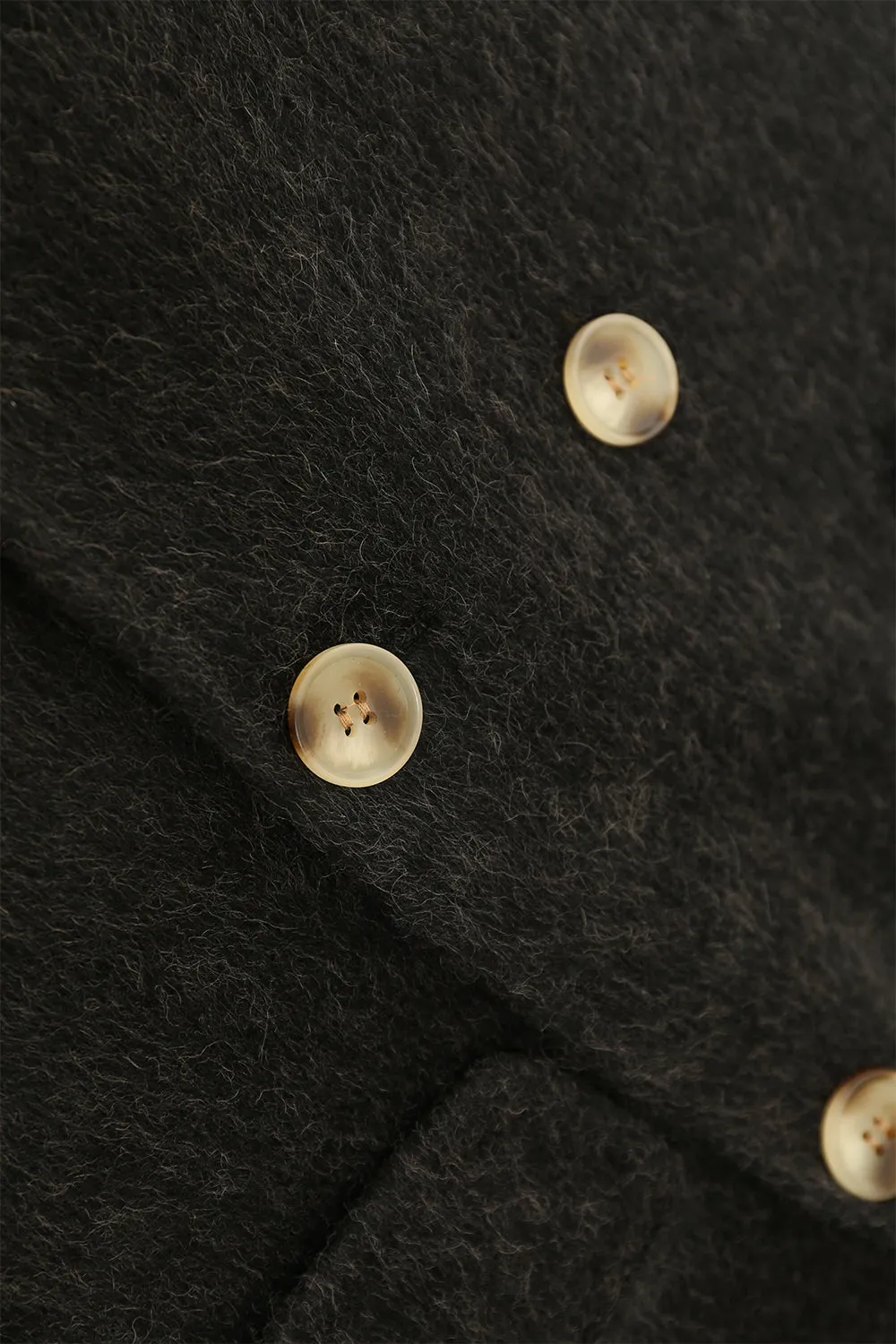 Black Peak Lapel Double Breasted Slim Fit Long Women Coat