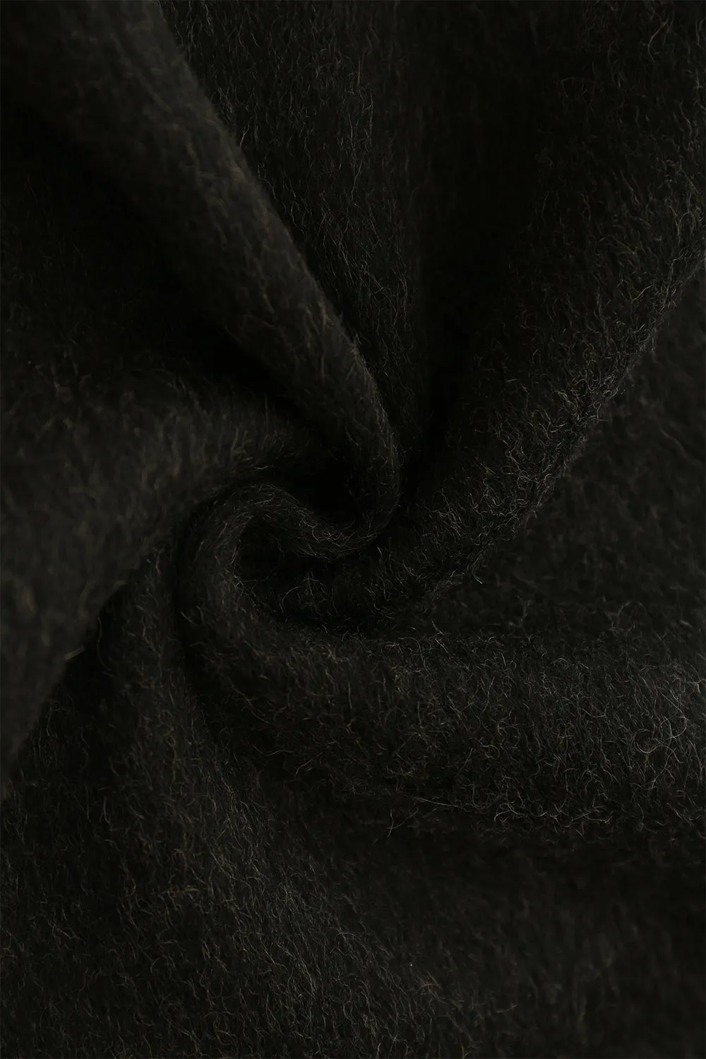 Black Peak Lapel Double Breasted Slim Fit Long Women Coat