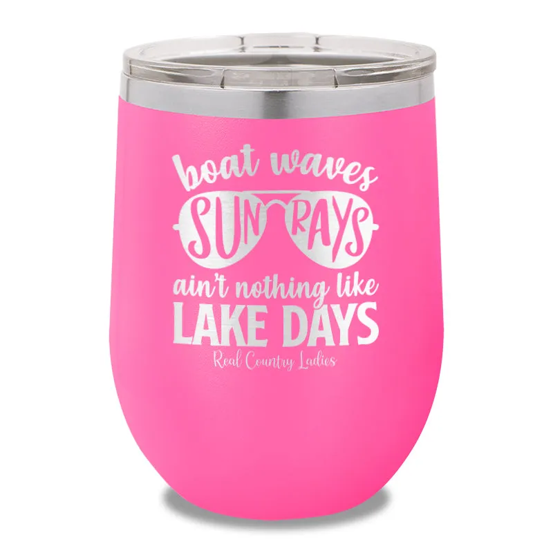 Boat Waves Sun Rays 12oz Stemless Wine Cup