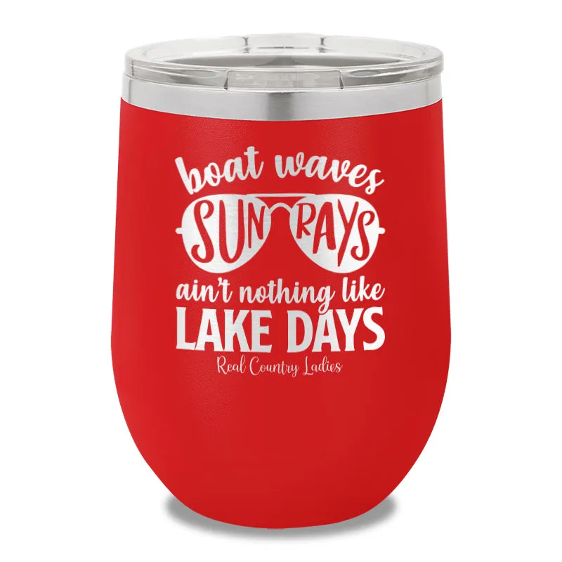 Boat Waves Sun Rays 12oz Stemless Wine Cup