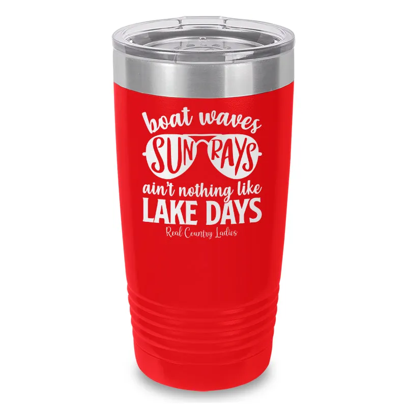 Boat Waves Sun Rays Laser Etched Tumbler