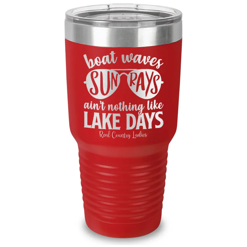 Boat Waves Sun Rays Laser Etched Tumbler