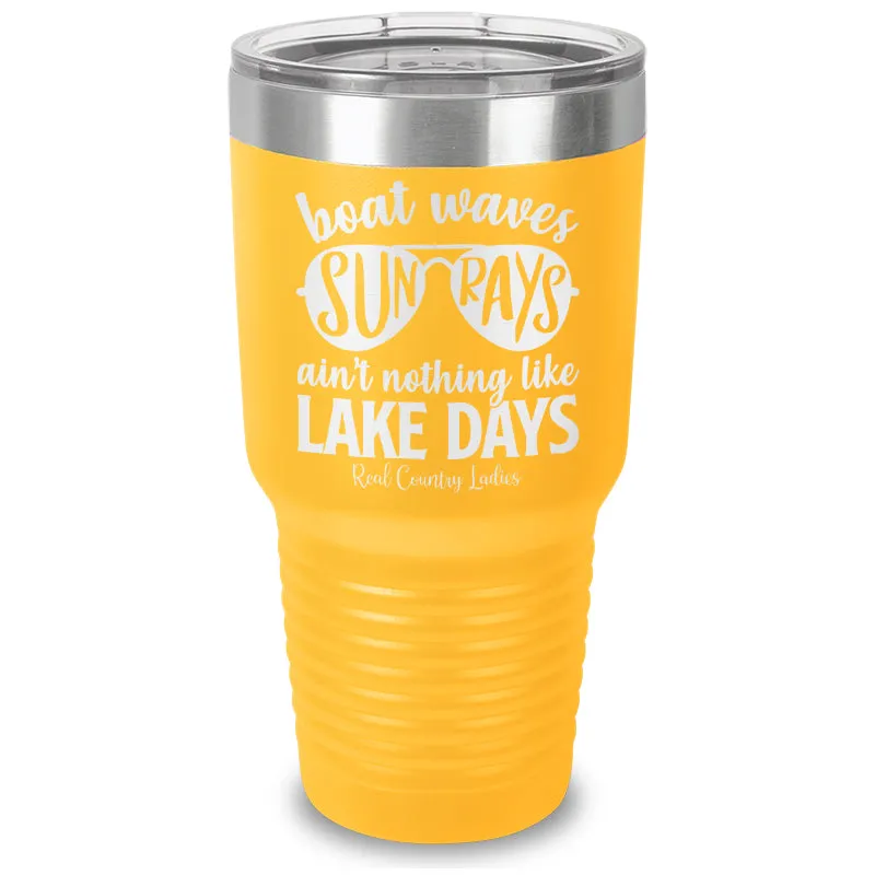 Boat Waves Sun Rays Laser Etched Tumbler