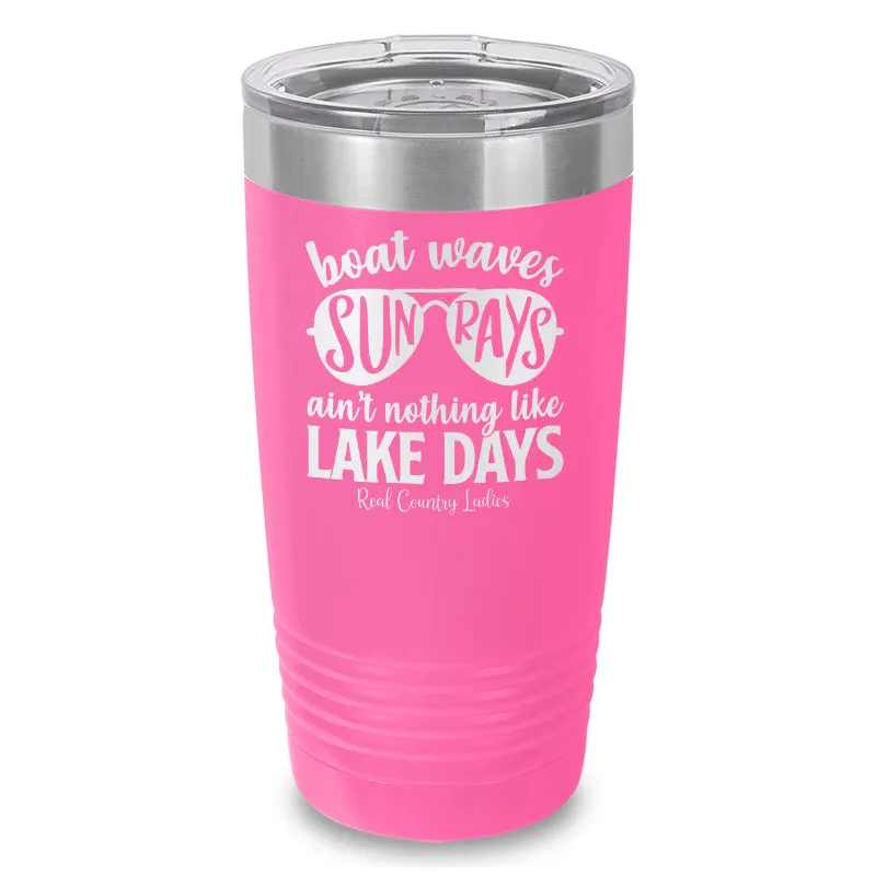 Boat Waves Sun Rays Laser Etched Tumbler