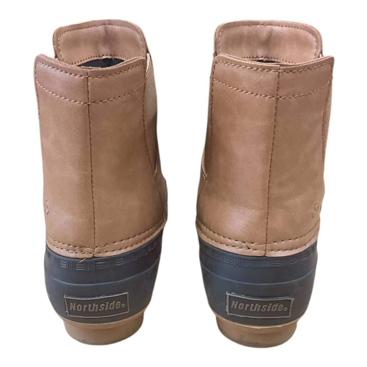 Boots Rain By Clothes Mentor In Blue & Tan, Size: 6