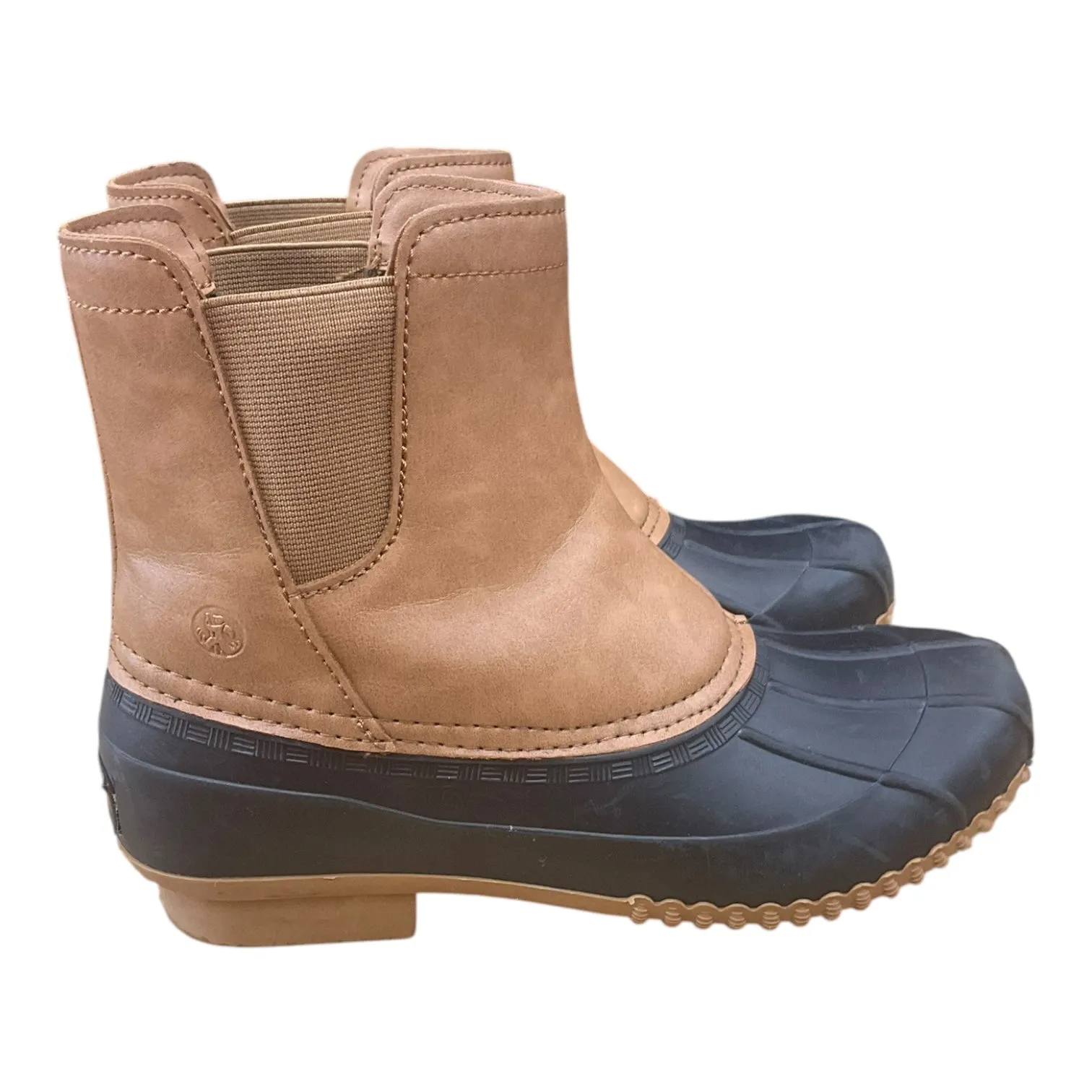 Boots Rain By Clothes Mentor In Blue & Tan, Size: 6