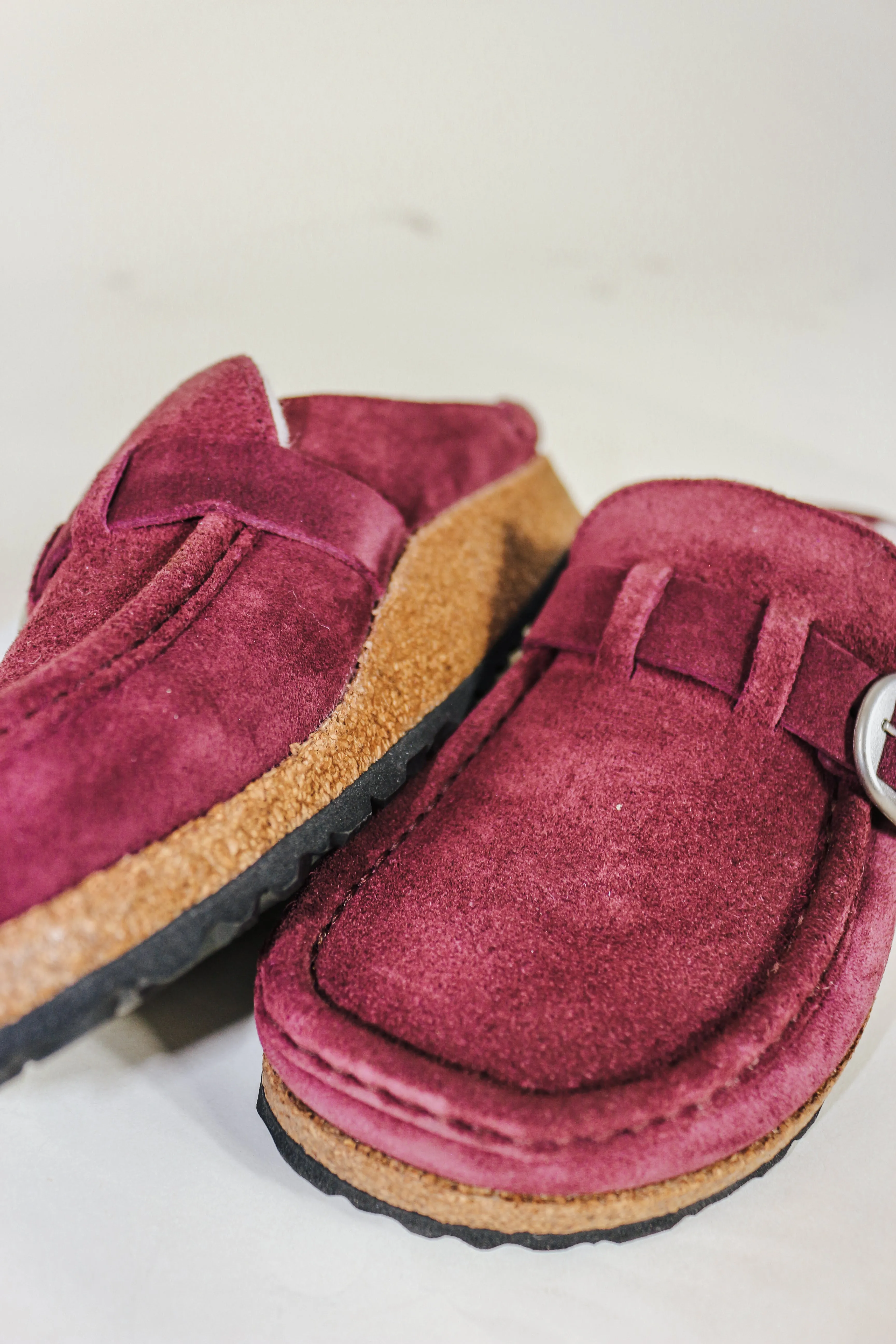 Buckley Shearling Maroon Slip Ons