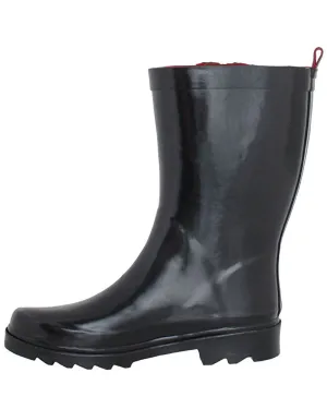 Capelli New York Ladies Shiny Short Rubber Rain Boot
