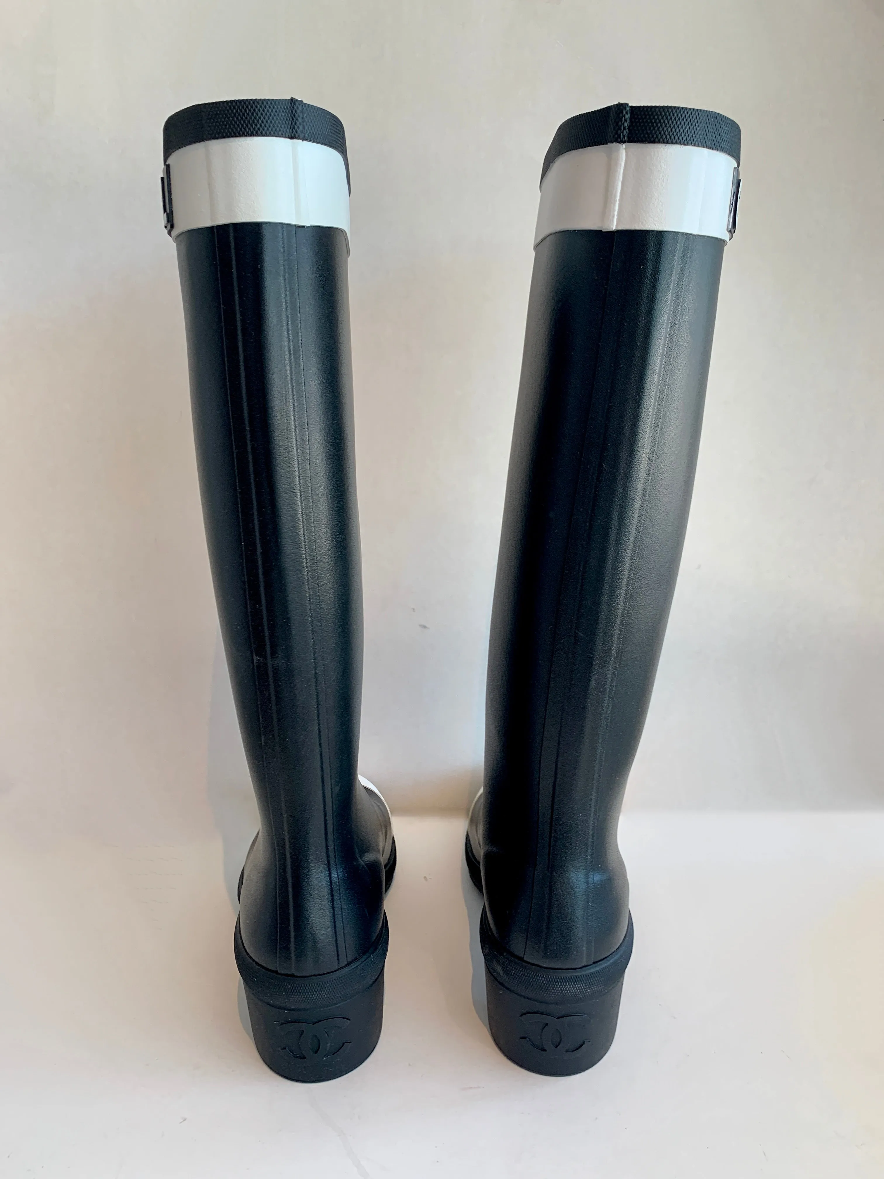 Chanel Logo Rain Boots