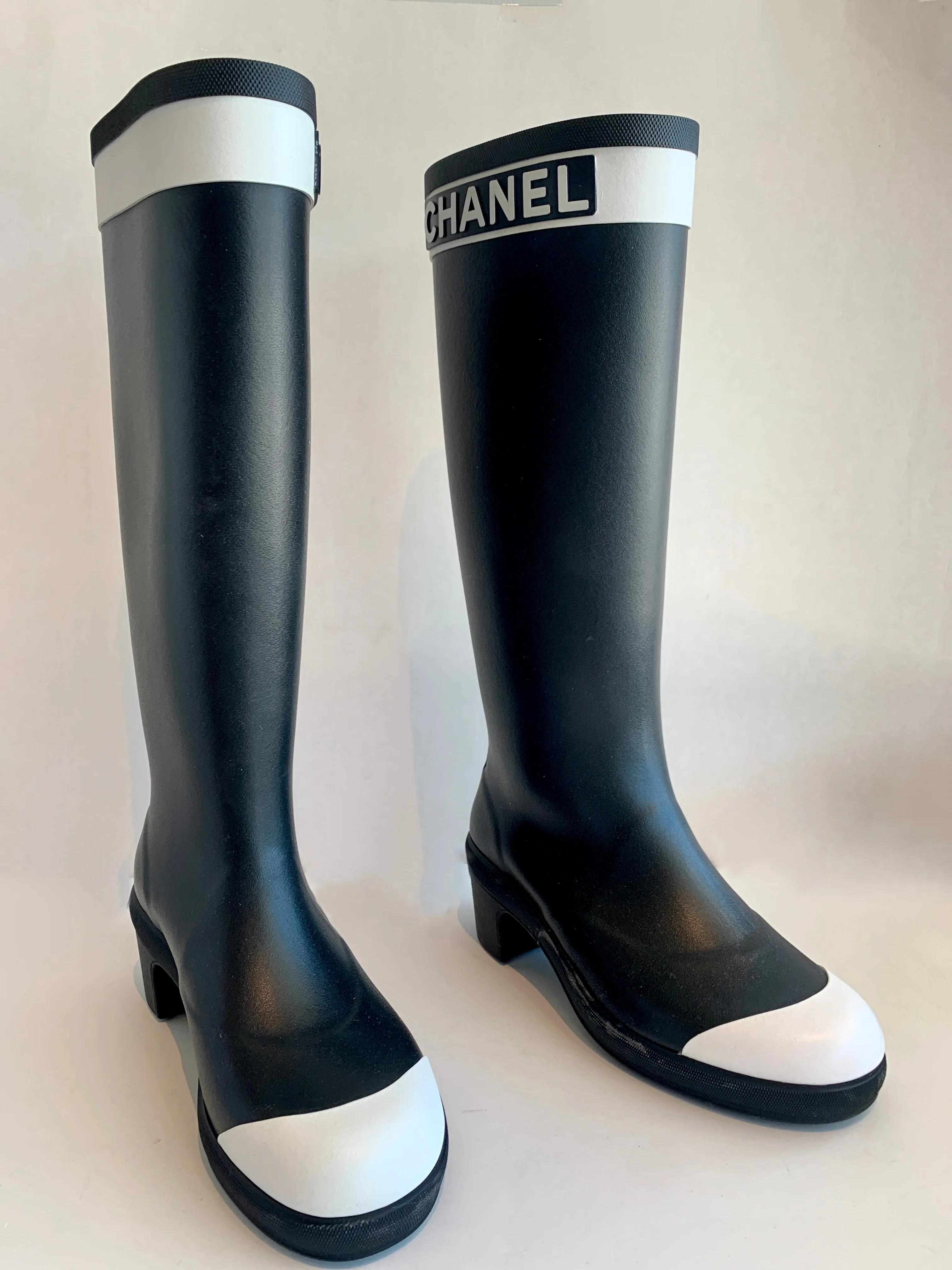 Chanel Logo Rain Boots
