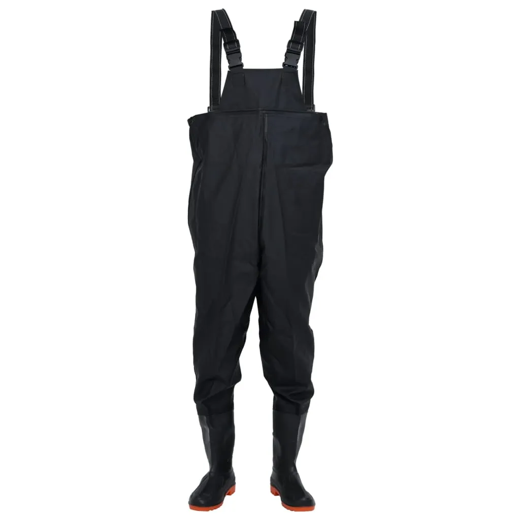 Chest Waders with Boots Black Size 39