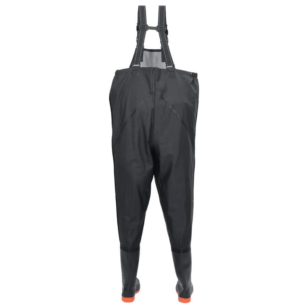 Chest Waders with Boots Black Size 39