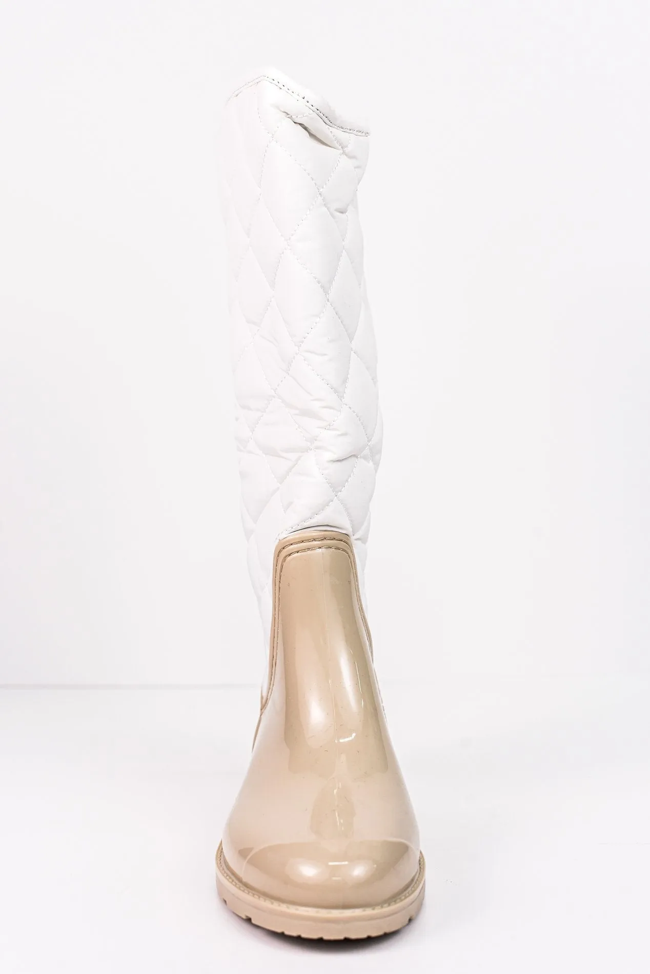 Come Rain Or Shine Beige Rain Boots - SHO1555BG