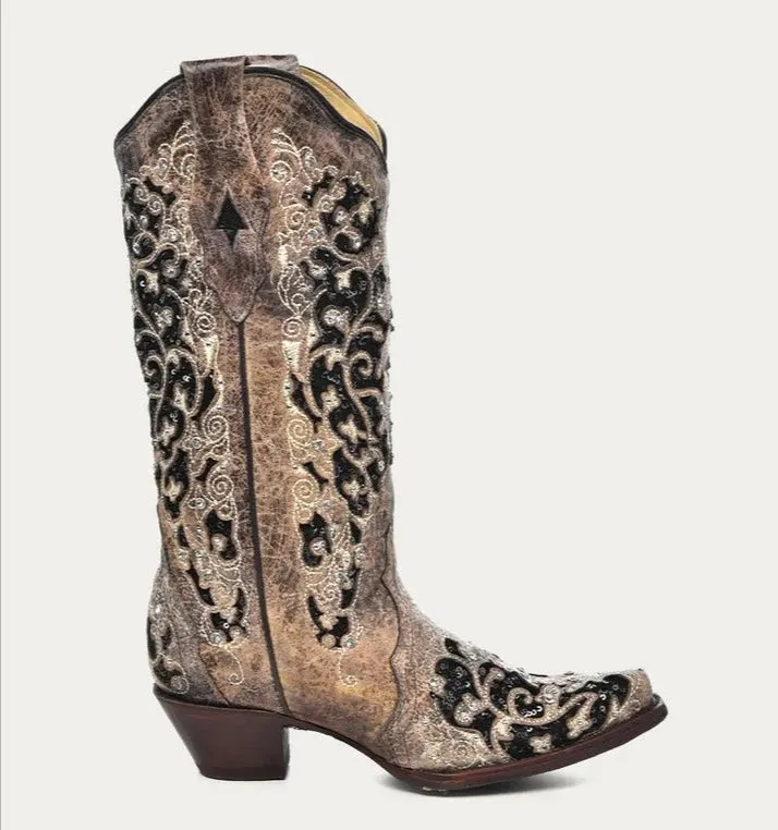 Corral Women's Black Crystal Boots A3569 UP24