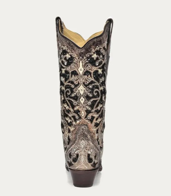 Corral Women's Black Crystal Boots A3569 UP24