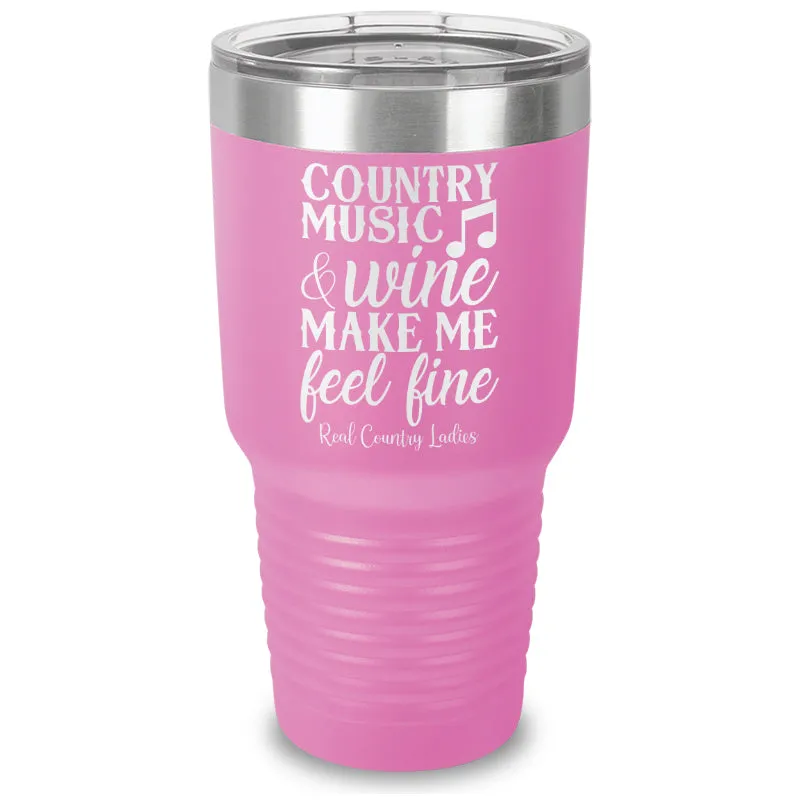 Country Music And Wine Laser Etched Tumbler