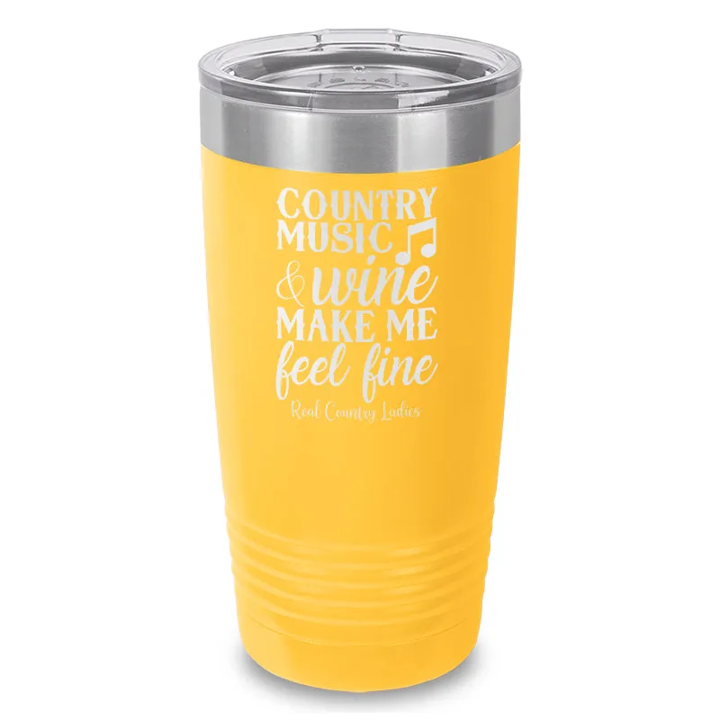 Country Music And Wine Laser Etched Tumbler