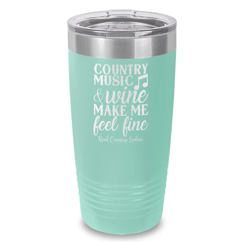 Country Music And Wine Laser Etched Tumbler
