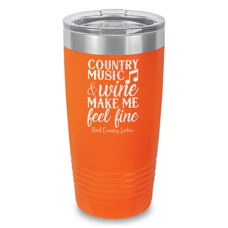 Country Music And Wine Laser Etched Tumbler