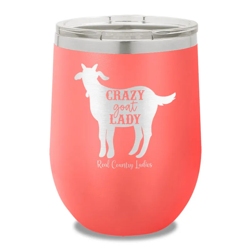 Crazy Goat Lady 12oz Stemless Wine Cup