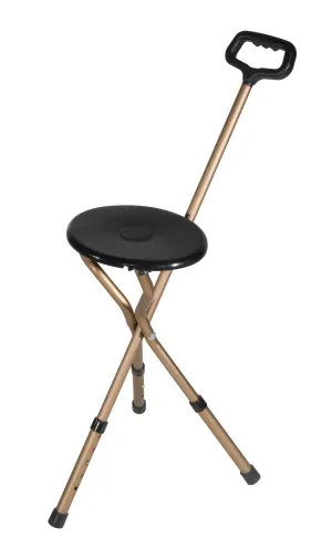 Drive Medical rtl10365-adj Folding Lightweight Cane Seat, Adjustable Height, Bronze