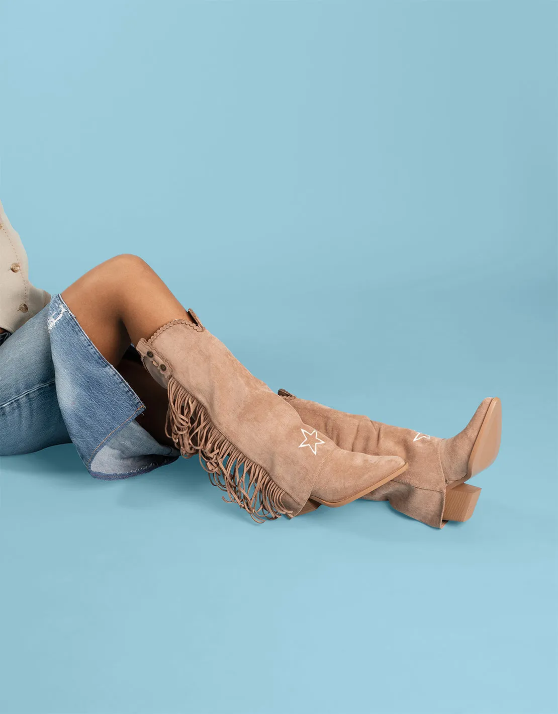 Fringe cowboy boots