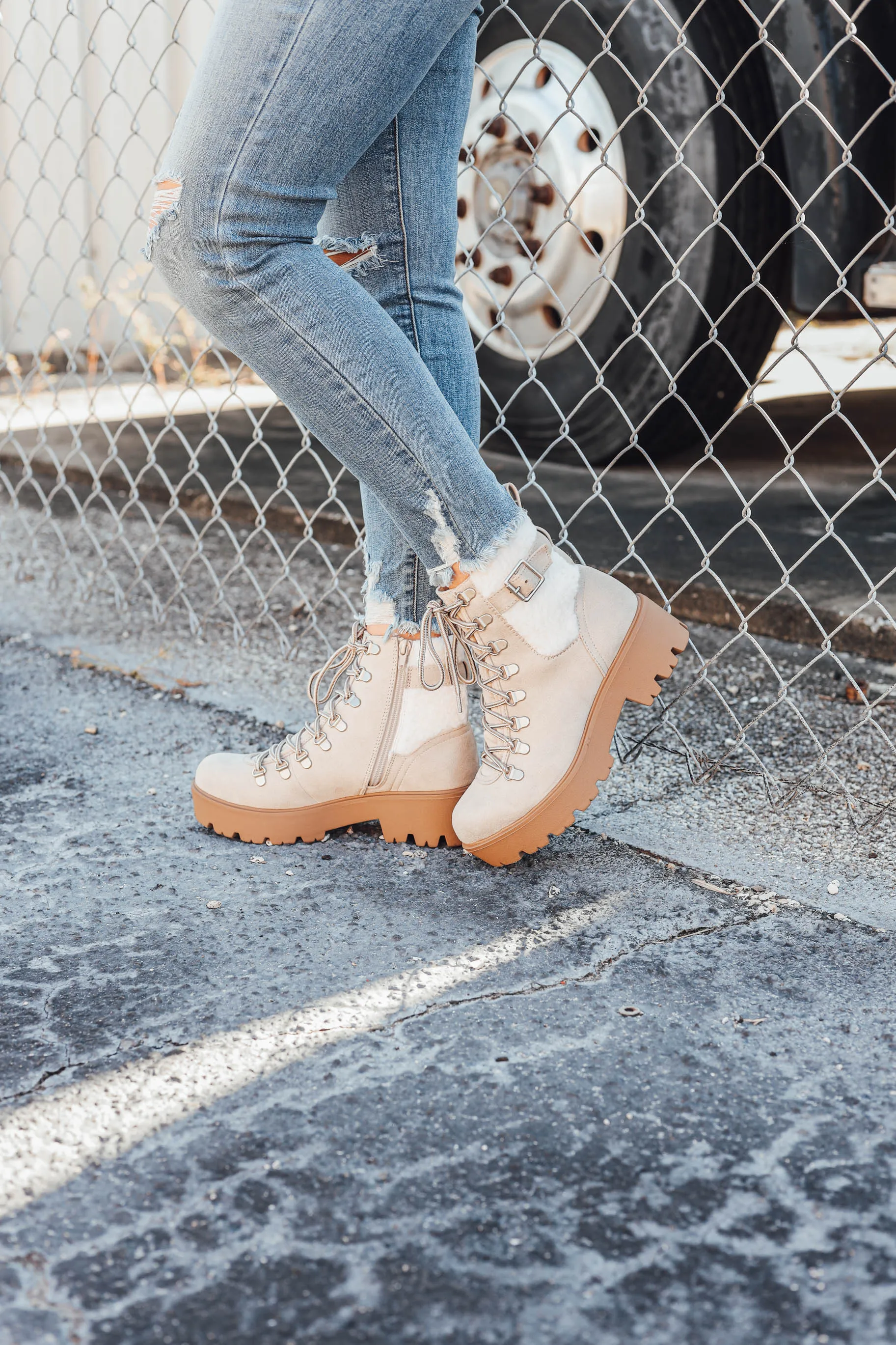 Ice Lace Up Lug Boot