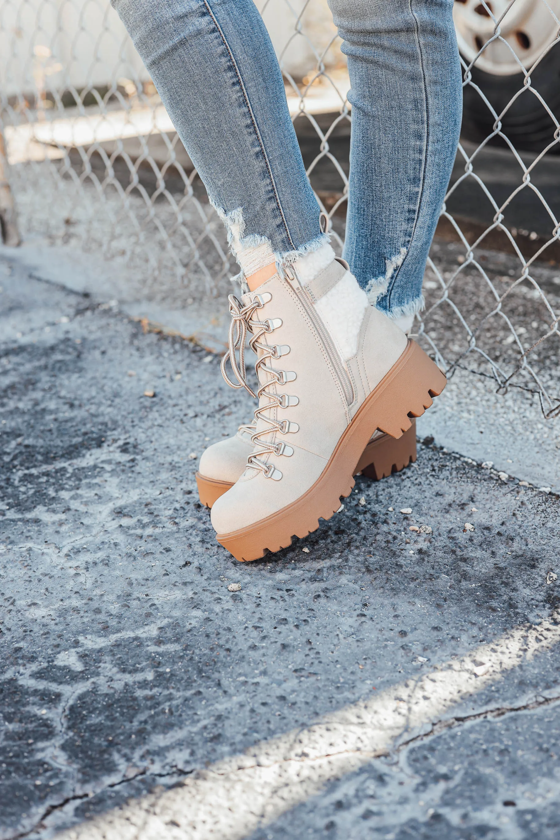 Ice Lace Up Lug Boot