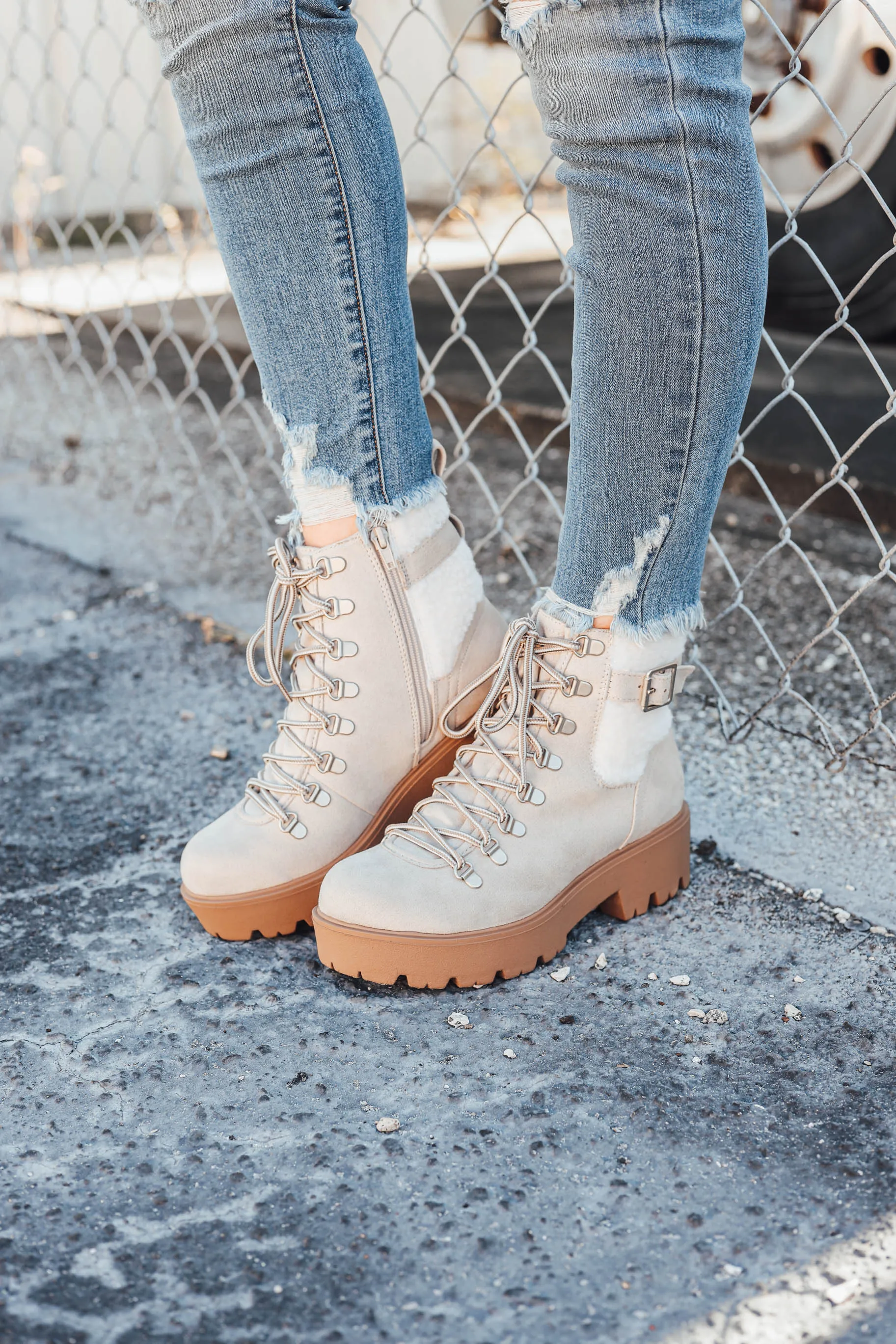 Ice Lace Up Lug Boot