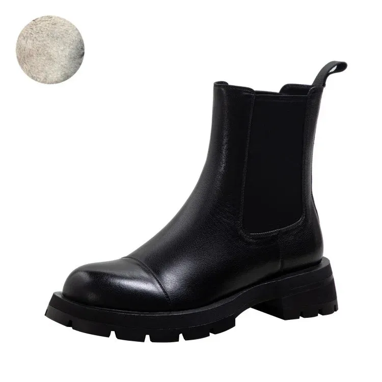 Khaled Platform Leather Chelsea Chunky Boots