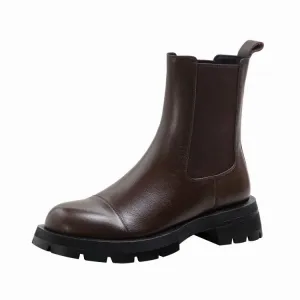 Khaled Platform Leather Chelsea Chunky Boots