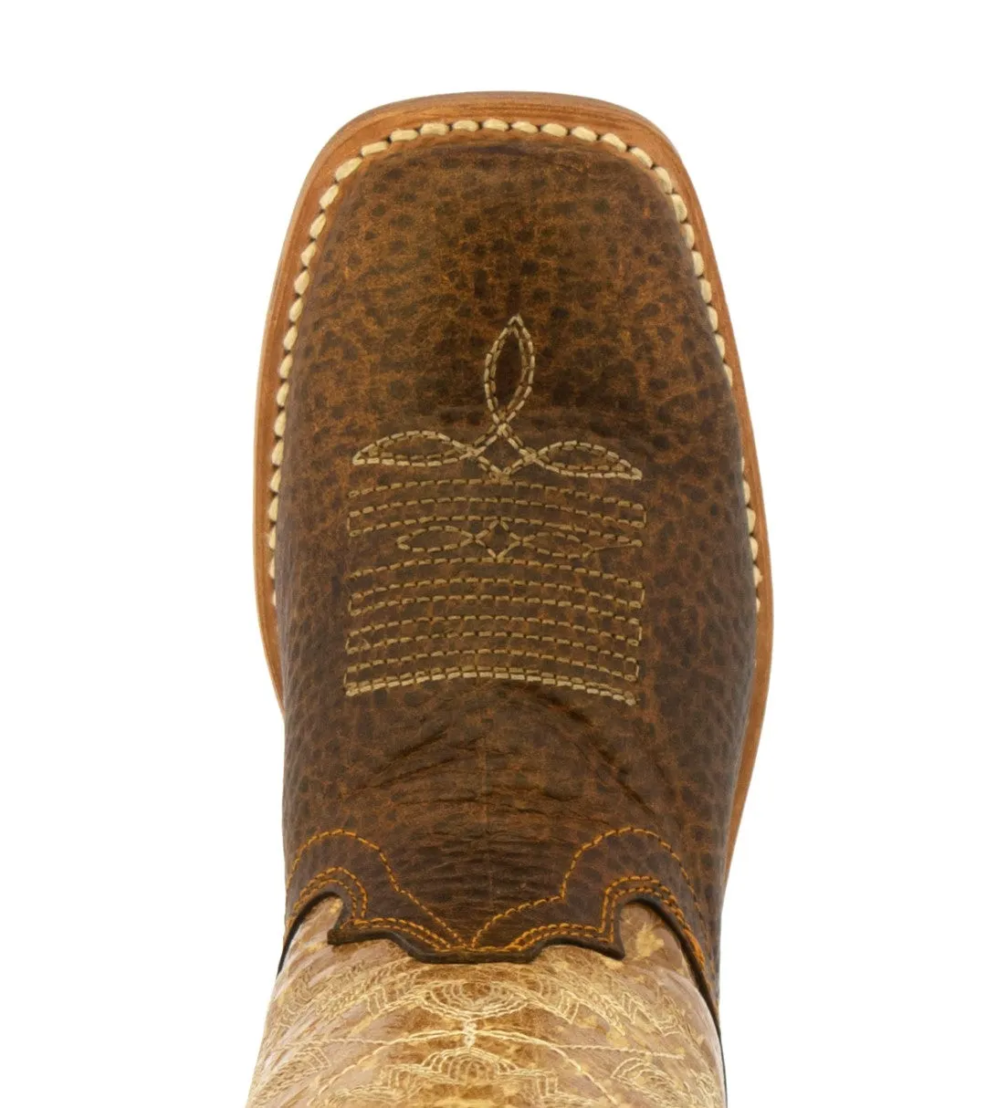 Kids Toddler Western Cowboy Boots Pull On Square Toe Rustic Brown - #103