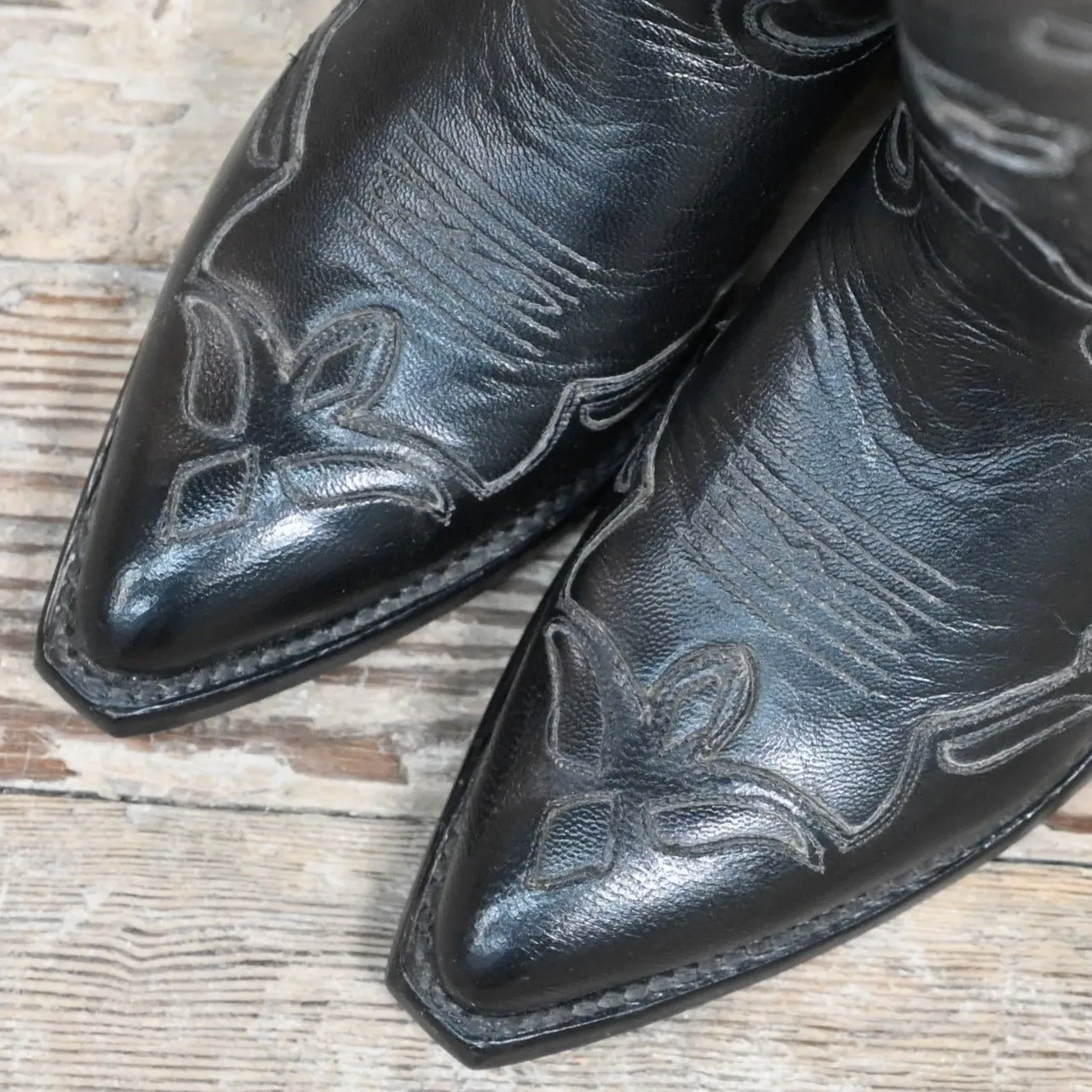 Ladies 17" Goat Leather Stovepipe Boot W/White Stitching