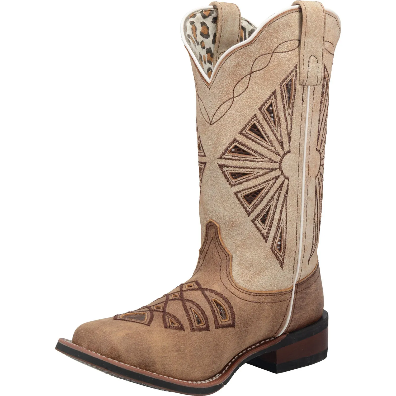 Laredo Womens Brown Kite Days 11in Snake Cowboy Boots Leather