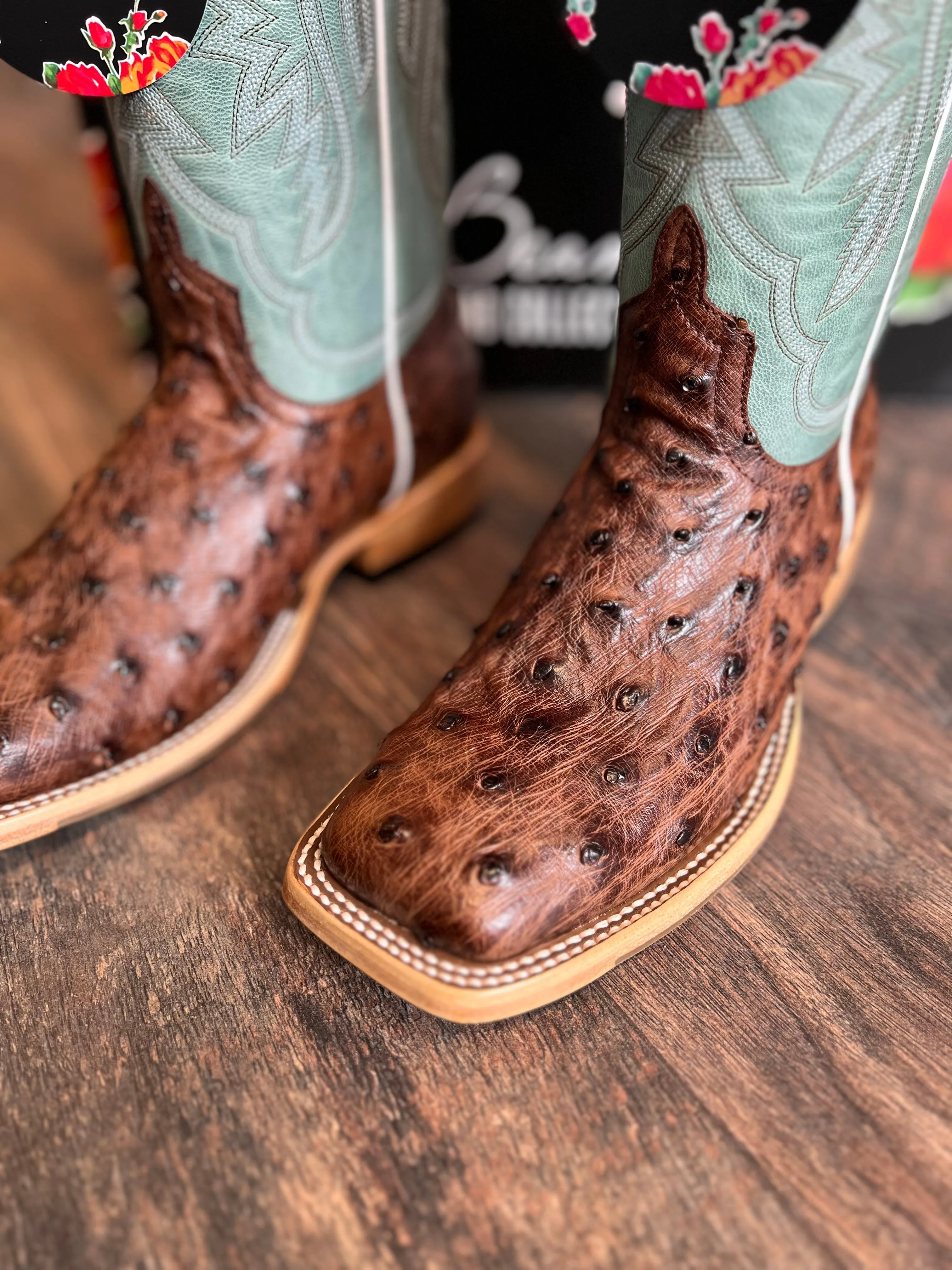 Macie Bean Dusty Haze Ostrich Boots