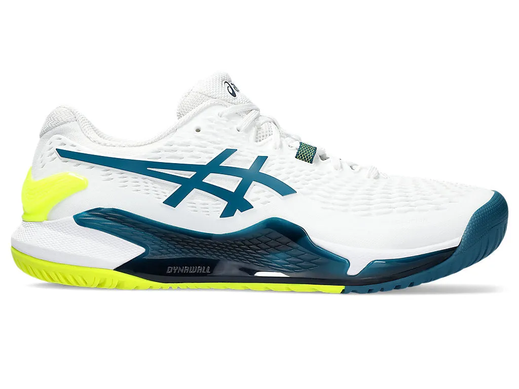 Men's Asics Gel-Resolution 9, White/Restful Teal, 10 D Medium