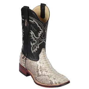Men's Los Altos Python Skin Wide Square Toe Boots 82657