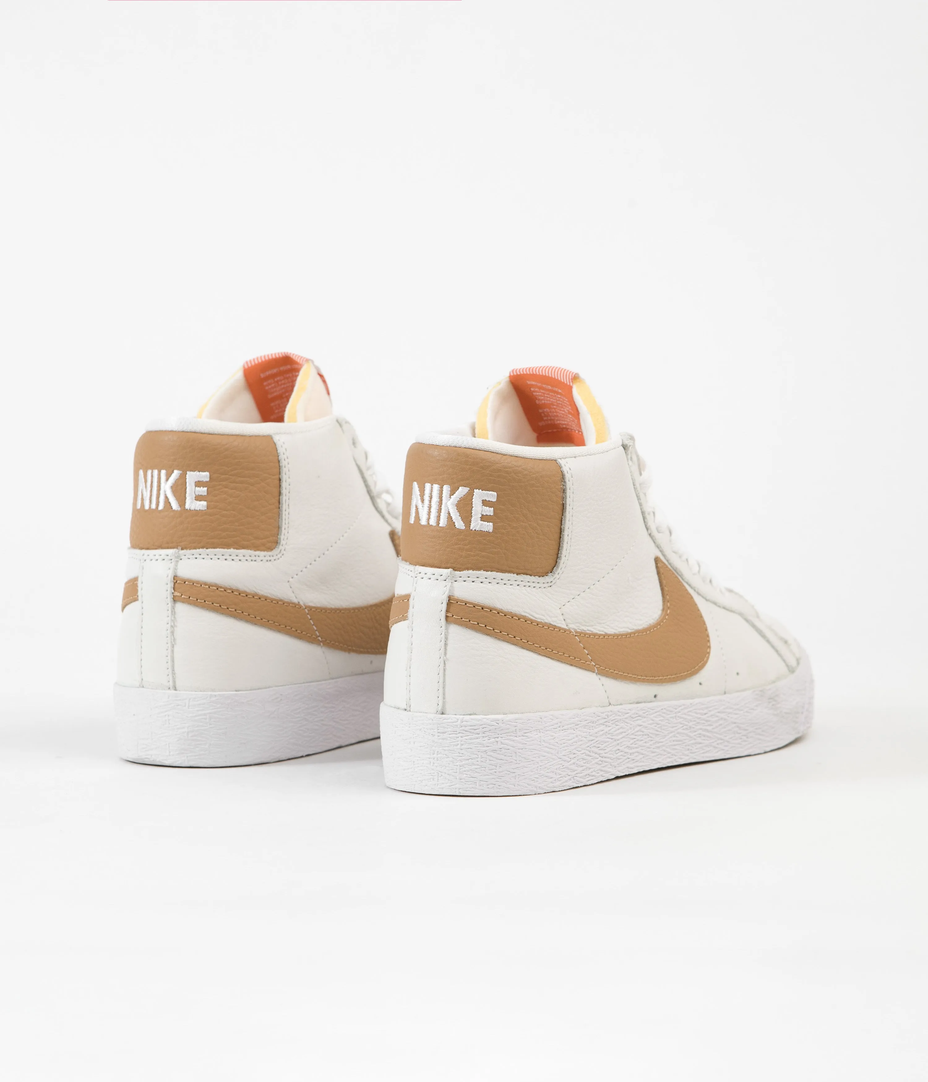 Nike SB Blazer Mid Orange Label Shoes - White / Light Cognac - White - White