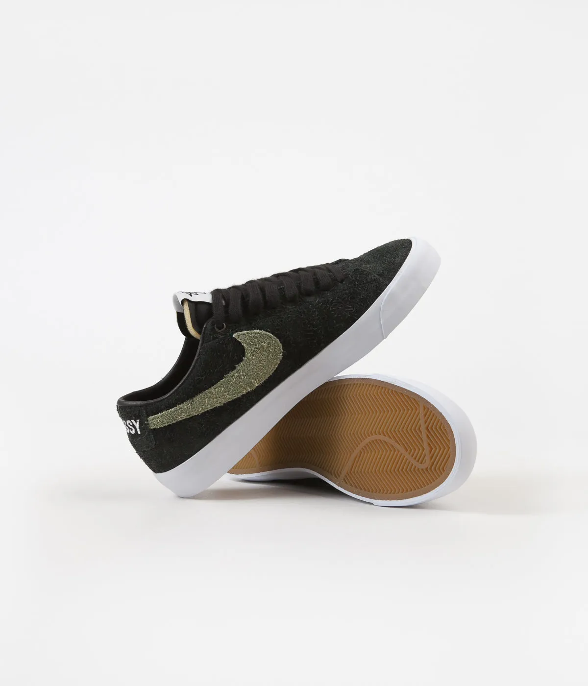 Nike SB x Stussy Blazer Low Shoes - Black / Palm Green