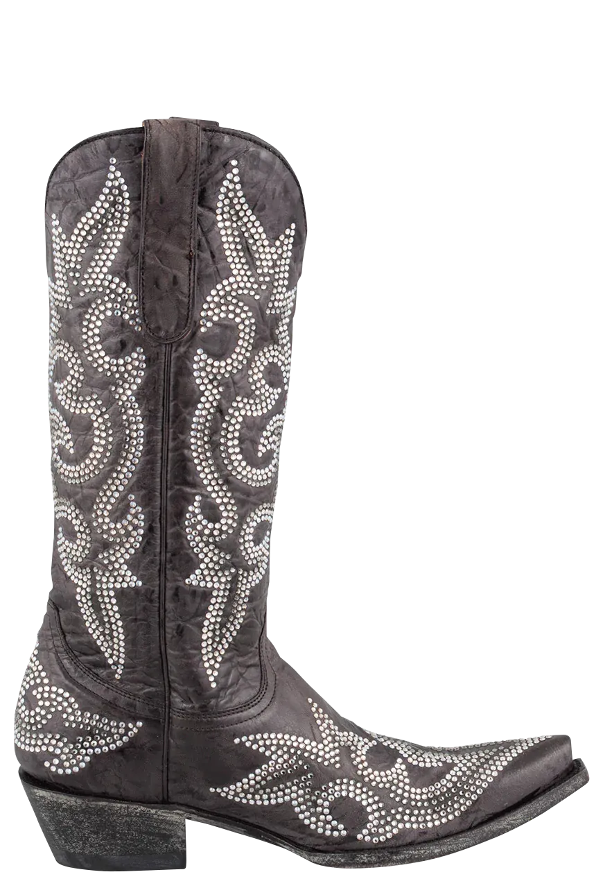 Old Gringo Crystal Diego Cowgirl Boots - Dark Brown