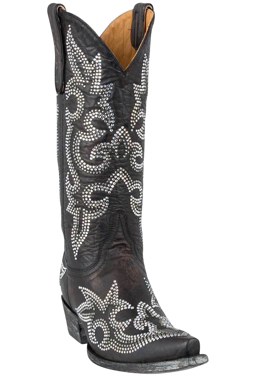 Old Gringo Crystal Diego Cowgirl Boots - Dark Brown